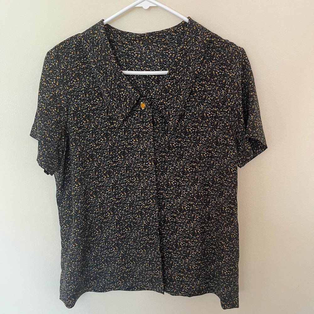 Vintage Collared Blouse/Cape